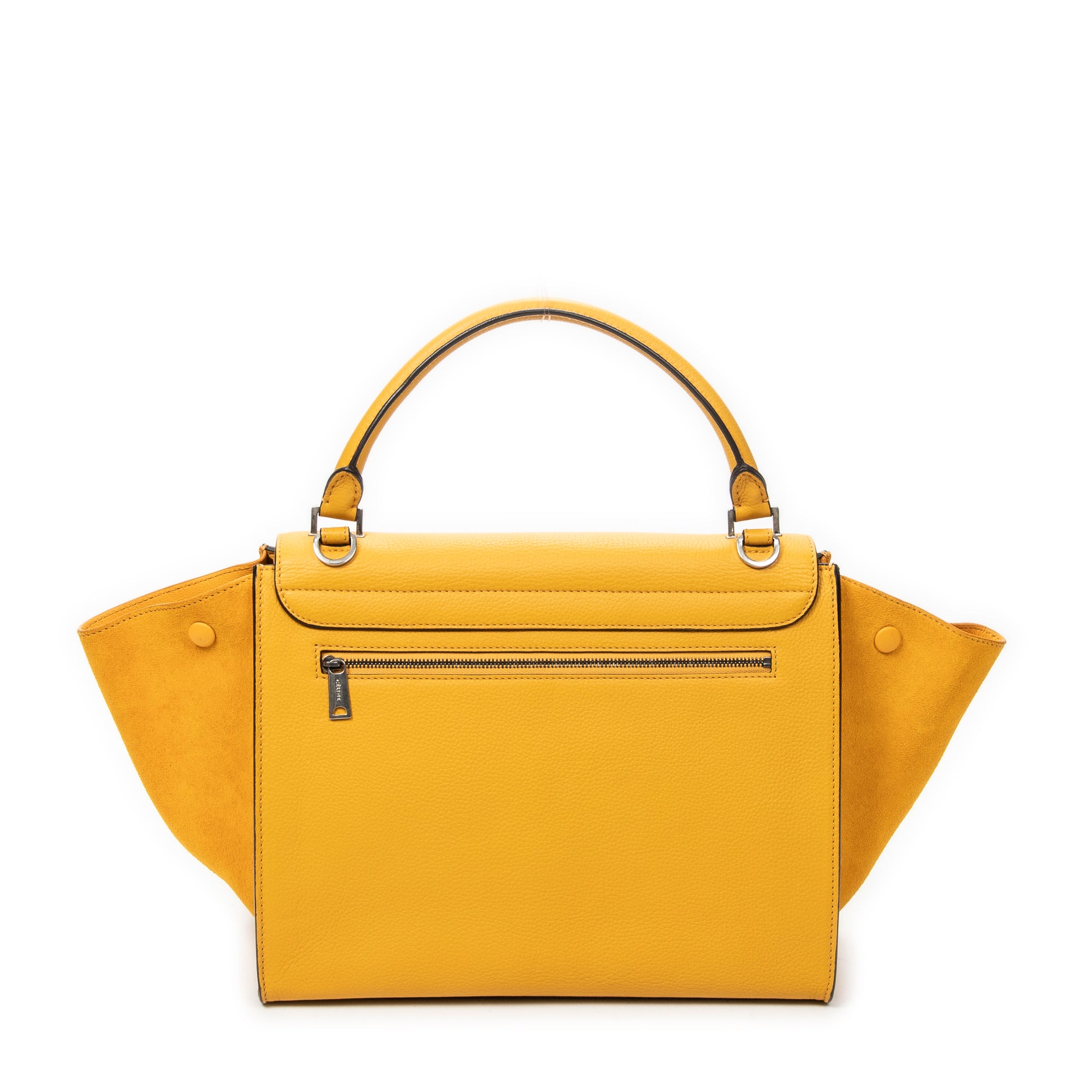 Handbag Medium Trapeze Yellow Grained Calfskin Leather