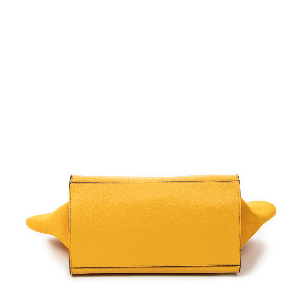 Handbag Medium Trapeze Yellow Grained Calfskin Leather