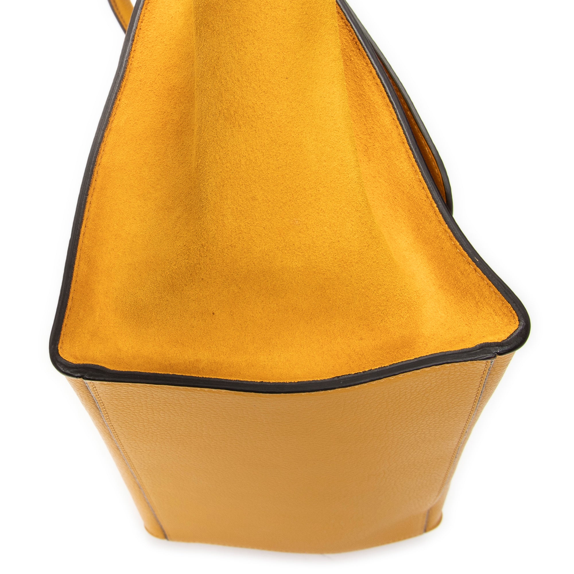 Handbag Medium Trapeze Yellow Grained Calfskin Leather