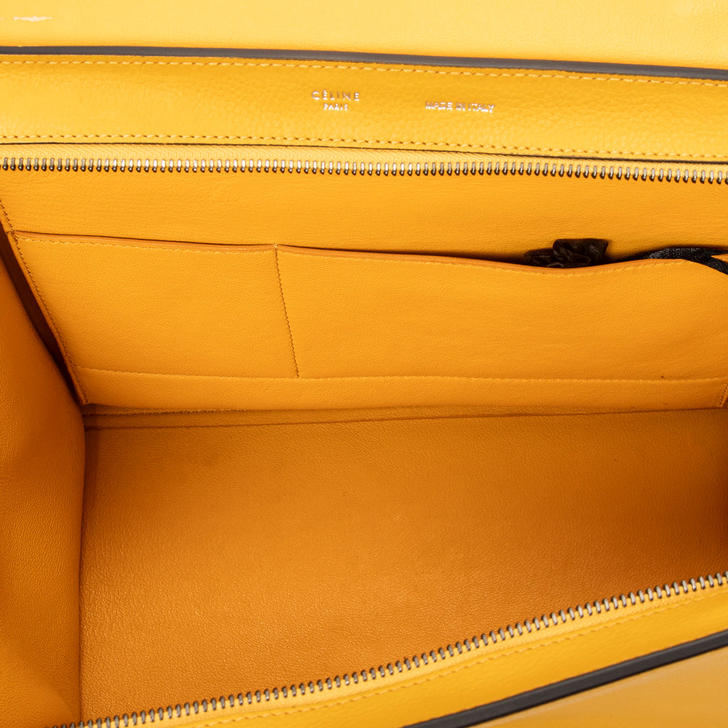 Handbag Medium Trapeze Yellow Grained Calfskin Leather