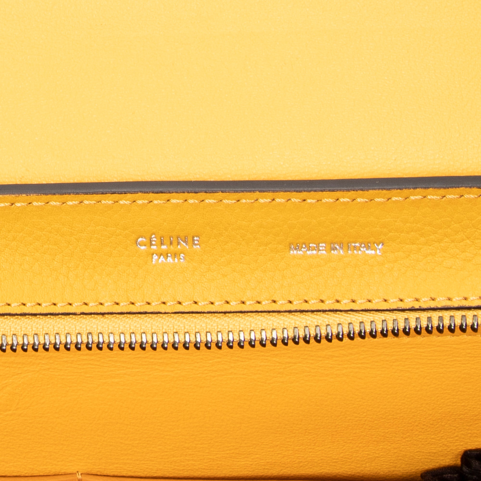 Handbag Medium Trapeze Yellow Grained Calfskin Leather