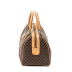 Handbag Vintage Small Boston Brown Macadam Coated Canvas