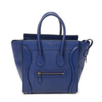 Handbag Micro Luggage Royal Blue Grained Calfskin Leather