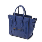 Handbag Micro Luggage Royal Blue Grained Calfskin Leather