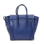 Handbag Micro Luggage Royal Blue Grained Calfskin Leather