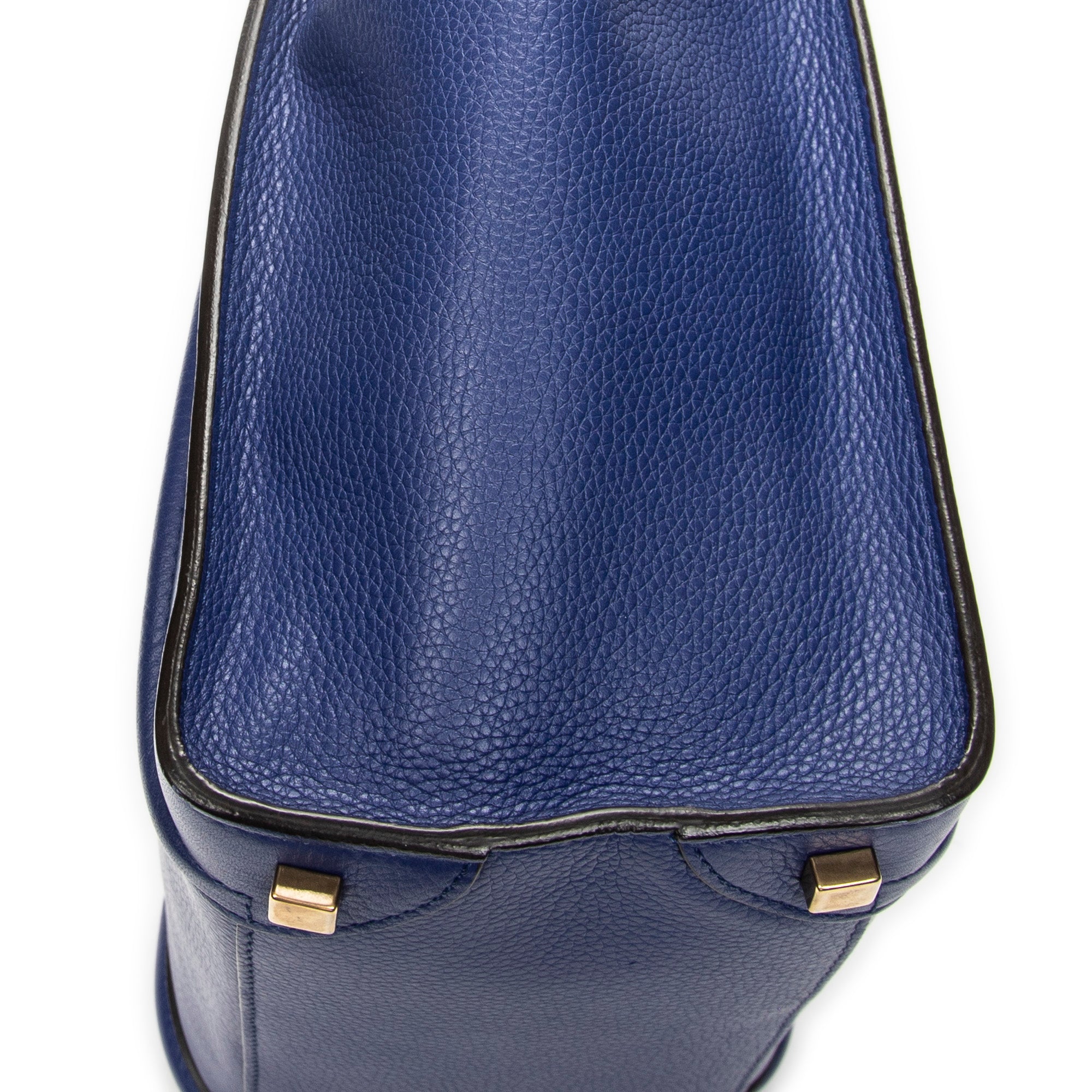 Handbag Micro Luggage Royal Blue Grained Calfskin Leather