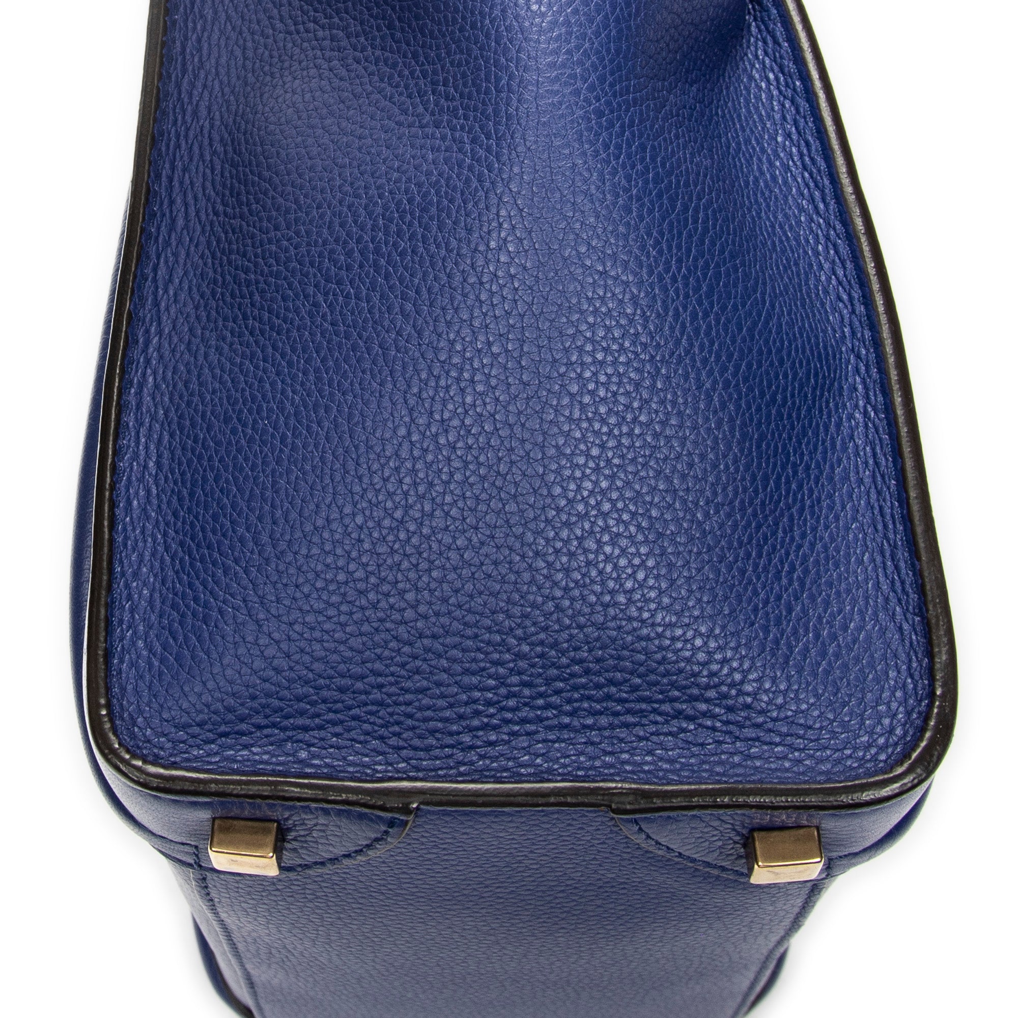 Handbag Micro Luggage Royal Blue Grained Calfskin Leather