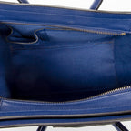 Handbag Micro Luggage Royal Blue Grained Calfskin Leather