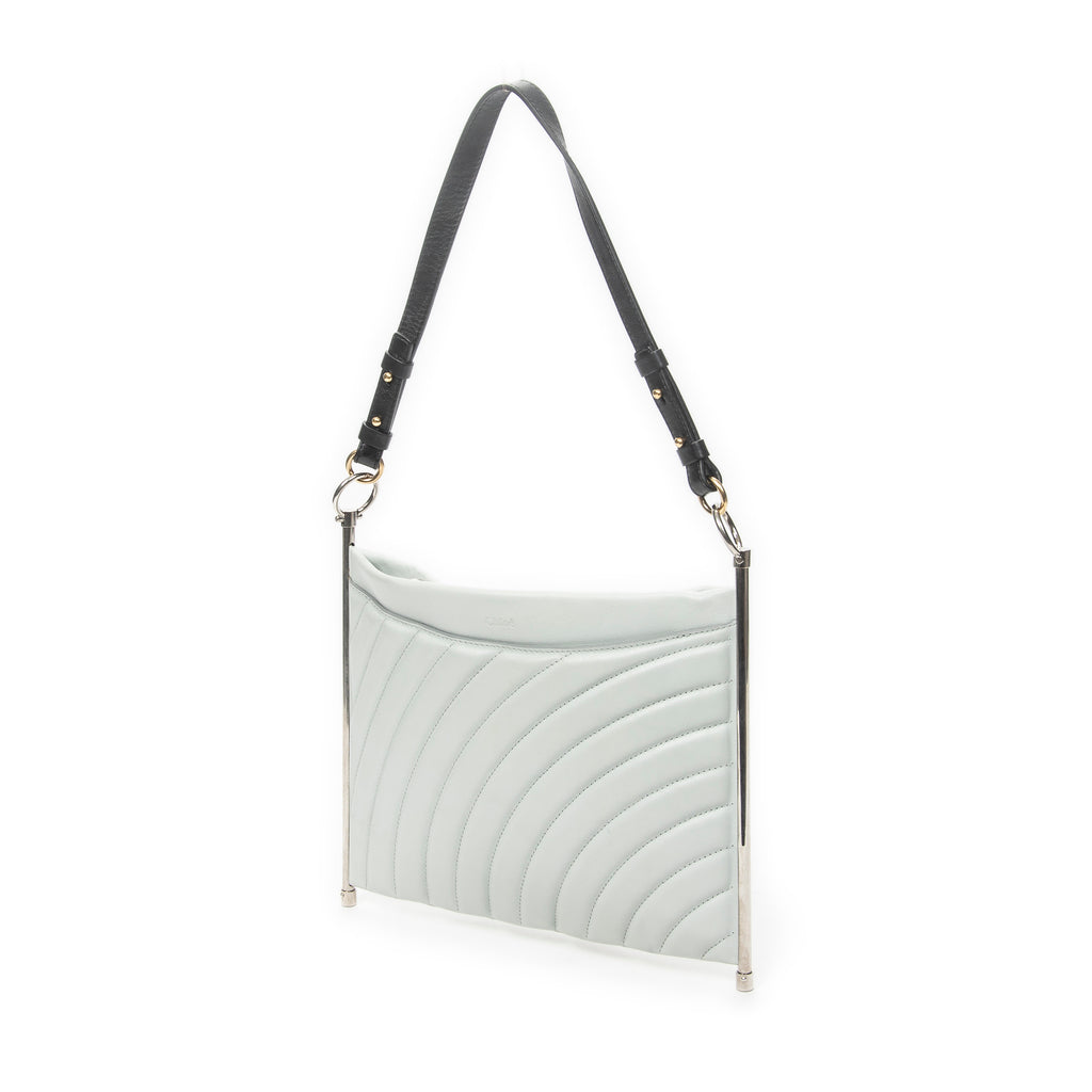 Shoulder Bag Flat Roy Crossbody Light Blue Quilted Calfskin Leather