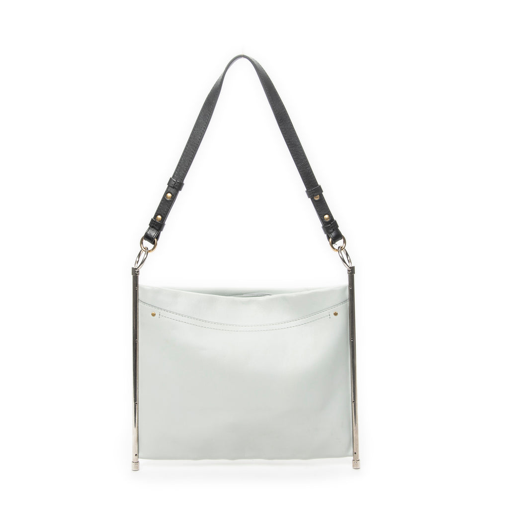 Shoulder Bag Flat Roy Crossbody Light Blue Quilted Calfskin Leather