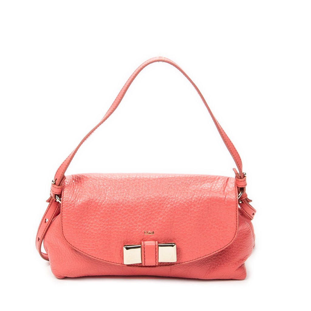 Shoulder Bag Lily Crossbody Pink Grained Calfskin Leather