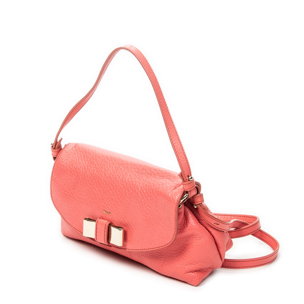 Shoulder Bag Lily Crossbody Pink Grained Calfskin Leather