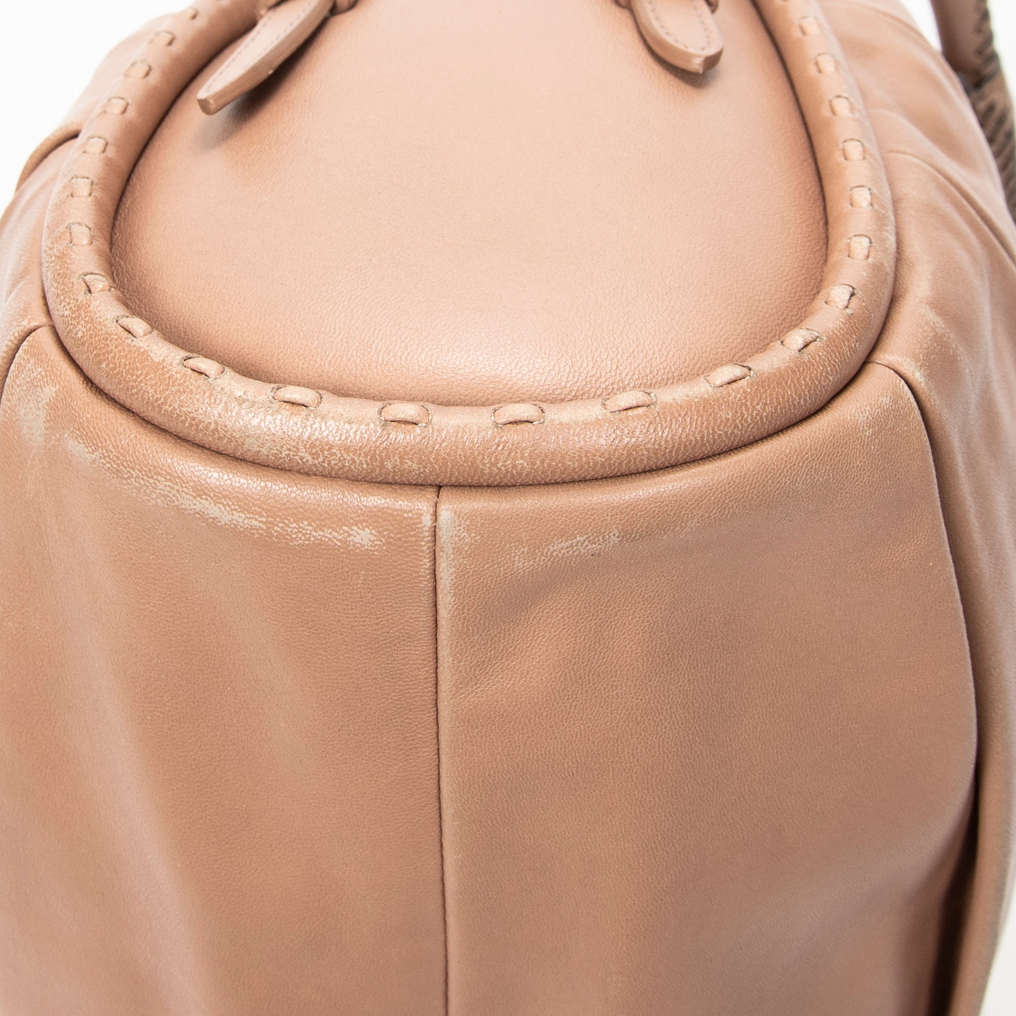 Shoulder Bag Medium Libertine Hobo Beige Pleated Calfskin Leather