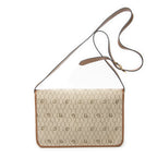 Shoulder Bag Vintage Medium Flap Crossbody Beige Honeycomb Coated Canvas