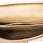 Shoulder Bag Vintage Medium Flap Crossbody Beige Honeycomb Coated Canvas