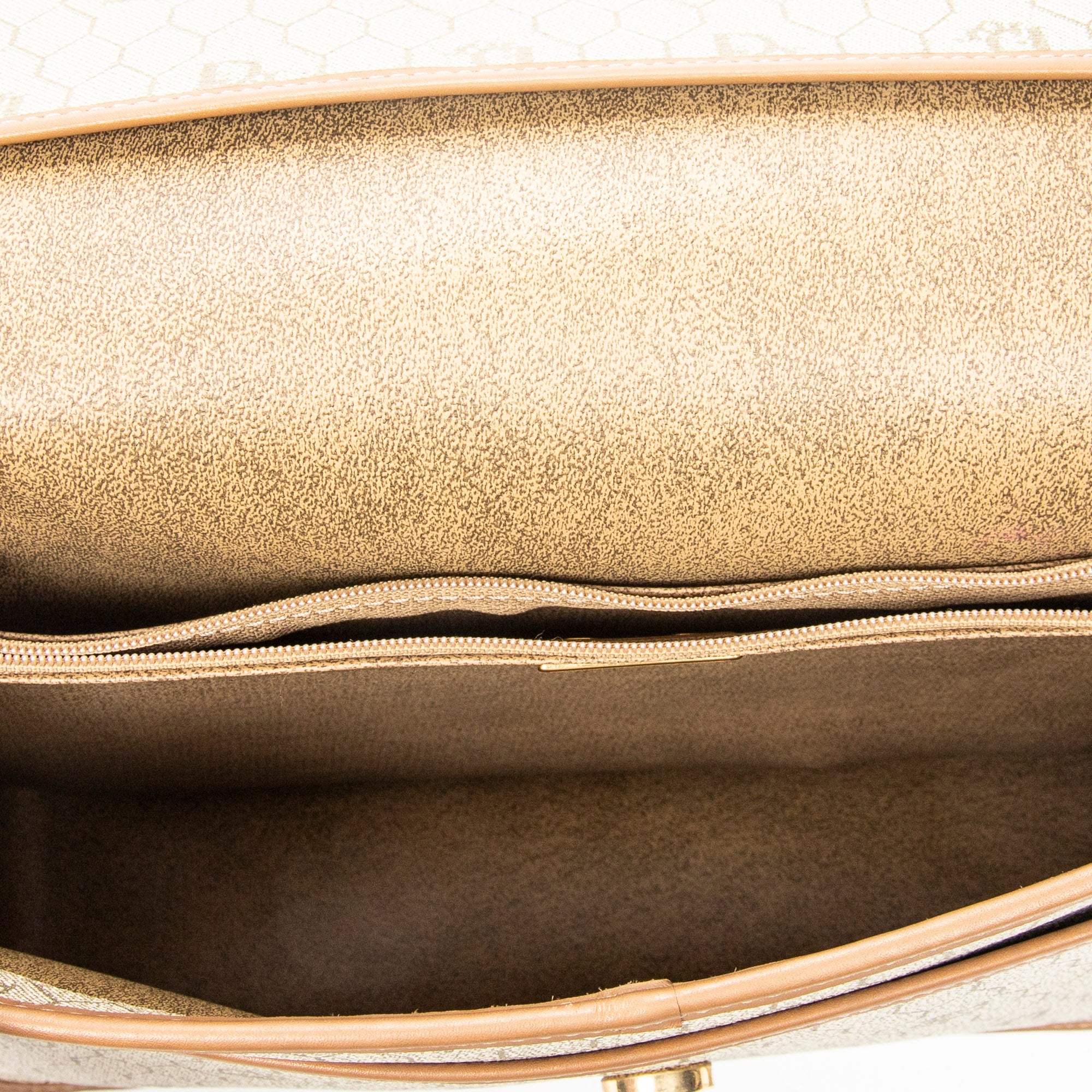 Shoulder Bag Vintage Medium Flap Crossbody Beige Honeycomb Coated Canvas