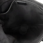 Shoulder Bag Small Front Zip Messenger Black Monogrammed Nylon Canvas