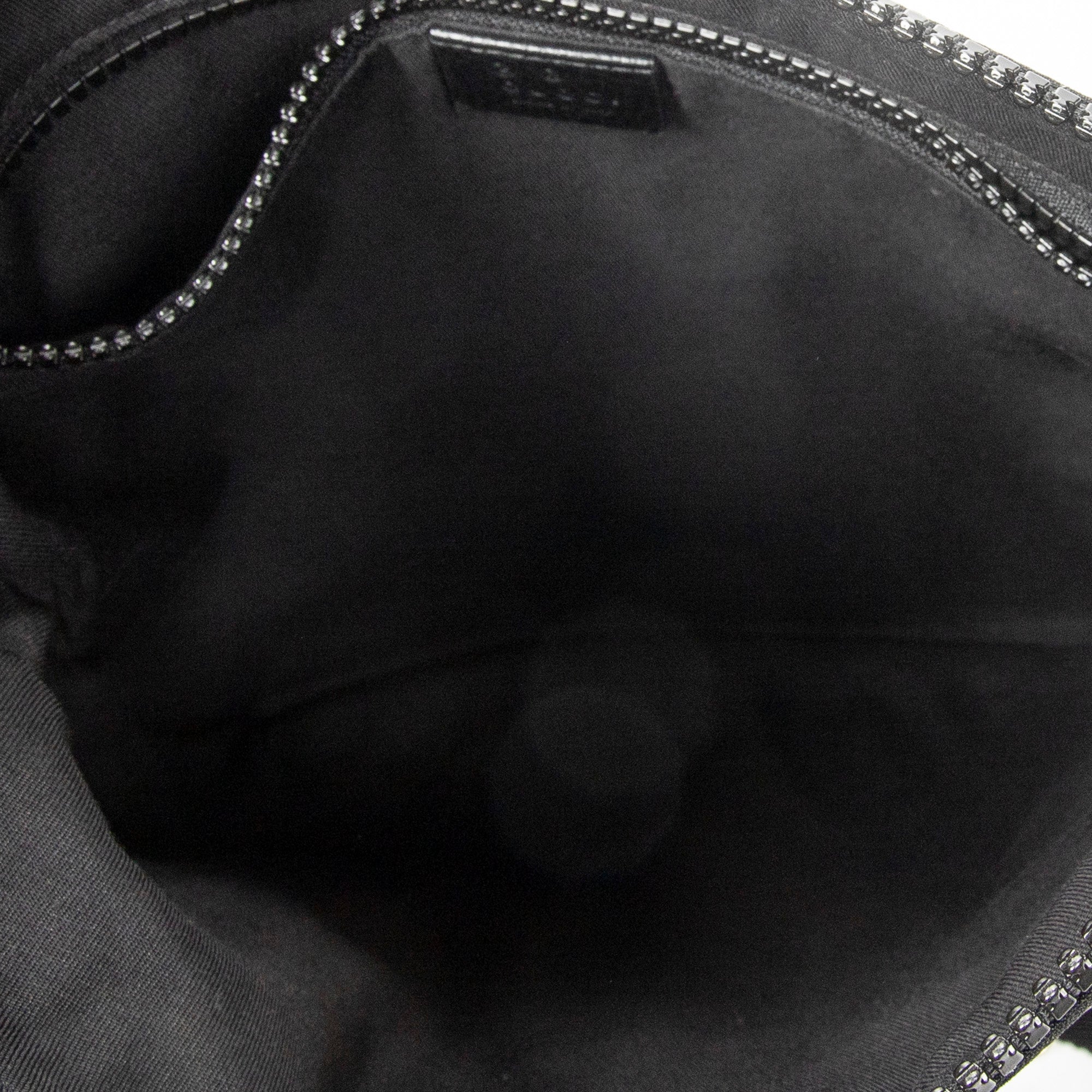 Shoulder Bag Small Front Zip Messenger Black Monogrammed Nylon Canvas