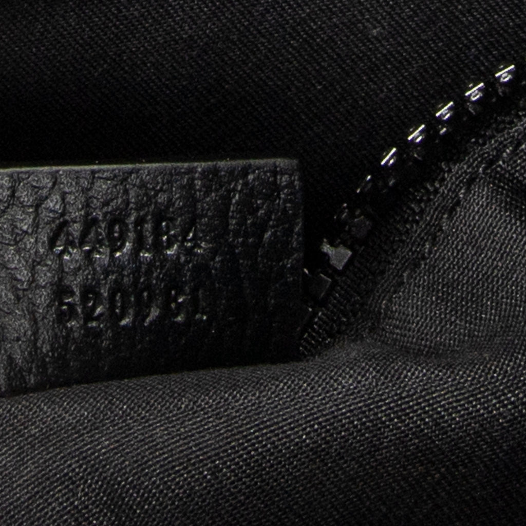 Shoulder Bag Small Front Zip Messenger Black Monogrammed Nylon Canvas