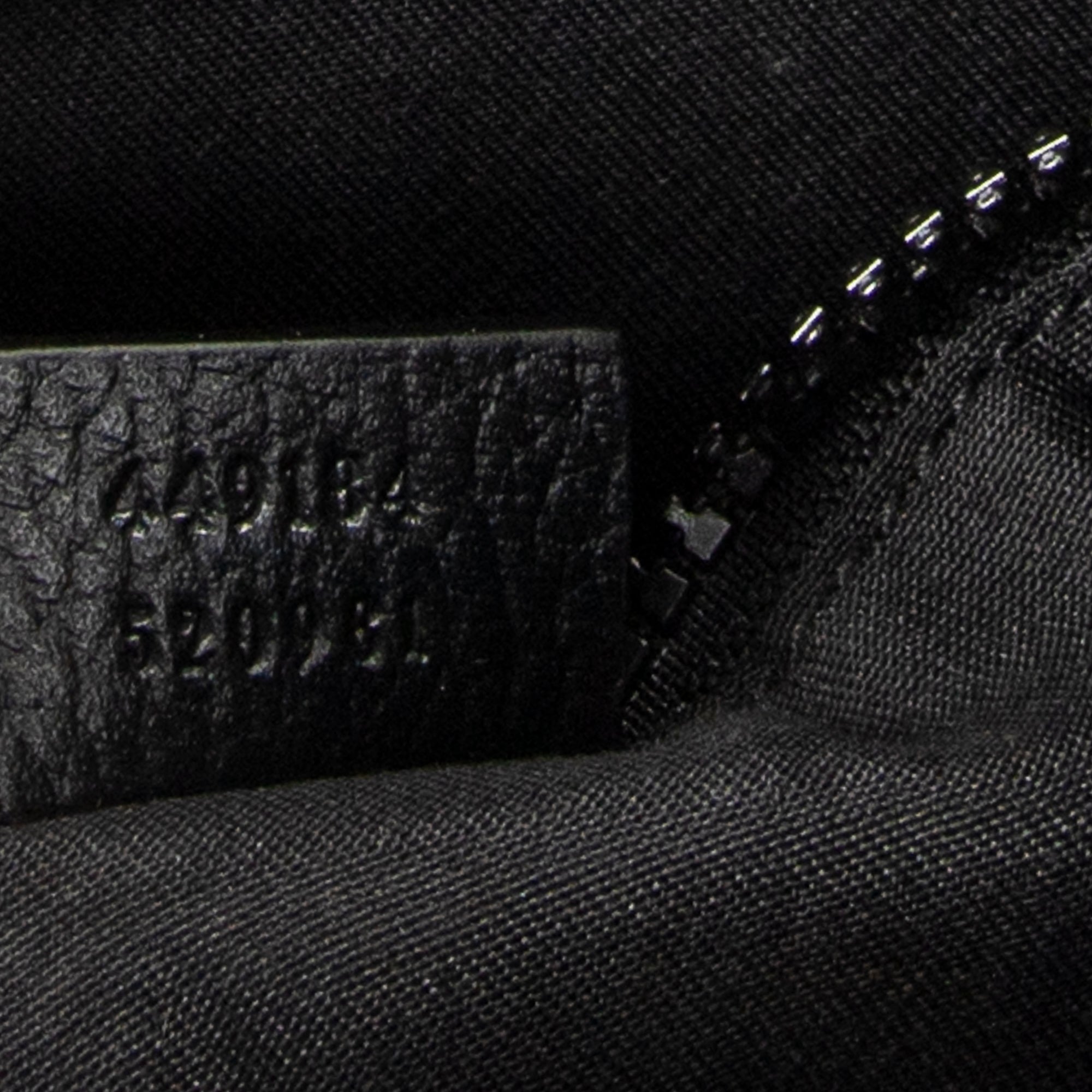 Shoulder Bag Small Front Zip Messenger Black Monogrammed Nylon Canvas