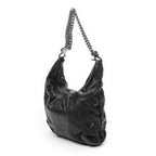 Shoulder Bag Medium Galaxy Chain Hobo Black Lambskin Leather
