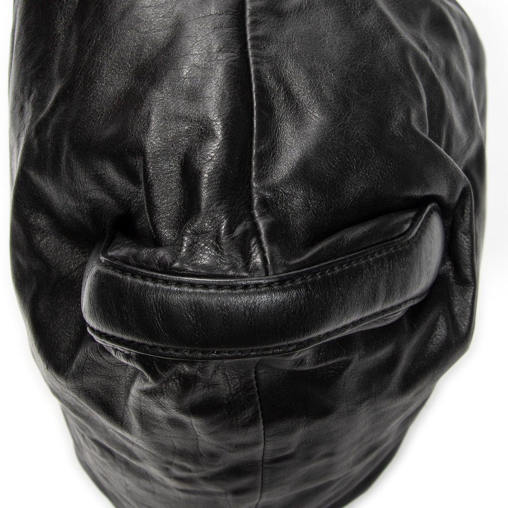 Shoulder Bag Medium Galaxy Chain Hobo Black Lambskin Leather