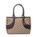 Shoulder Bag Jacquard Tote Beige Monogrammed Canvas