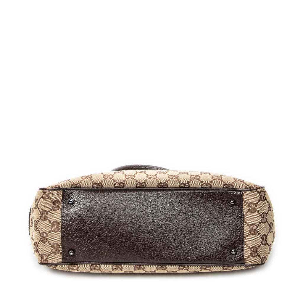 Shoulder Bag Jacquard Tote Beige Monogrammed Canvas