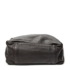 Shoulder Bag Large Bamboo Hip Tote Brown Pebbled Deerskin Leather