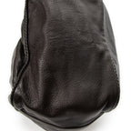 Shoulder Bag Large Bamboo Hip Tote Brown Pebbled Deerskin Leather