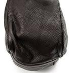 Shoulder Bag Large Bamboo Hip Tote Brown Pebbled Deerskin Leather