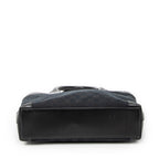 Shoulder Bag Zip Shopping Tote Black Monogrammed Canvas