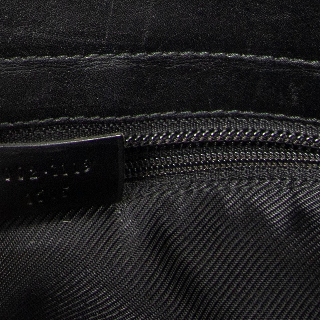 Sac bandoulière cabas zippé en toile monogrammée noire