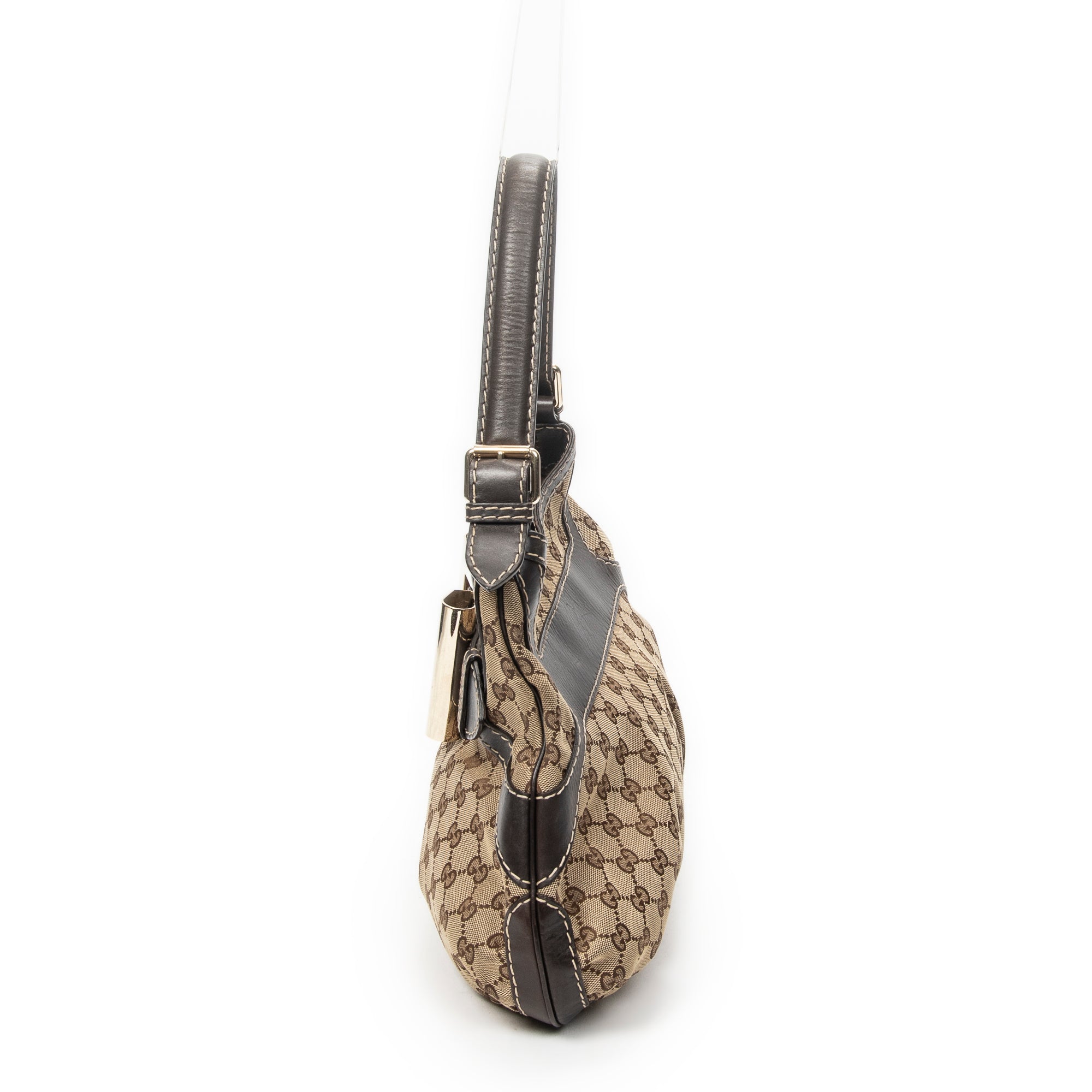 Shoulder Bag GG Queen Bow Hobo Beige Monogrammed Canvas