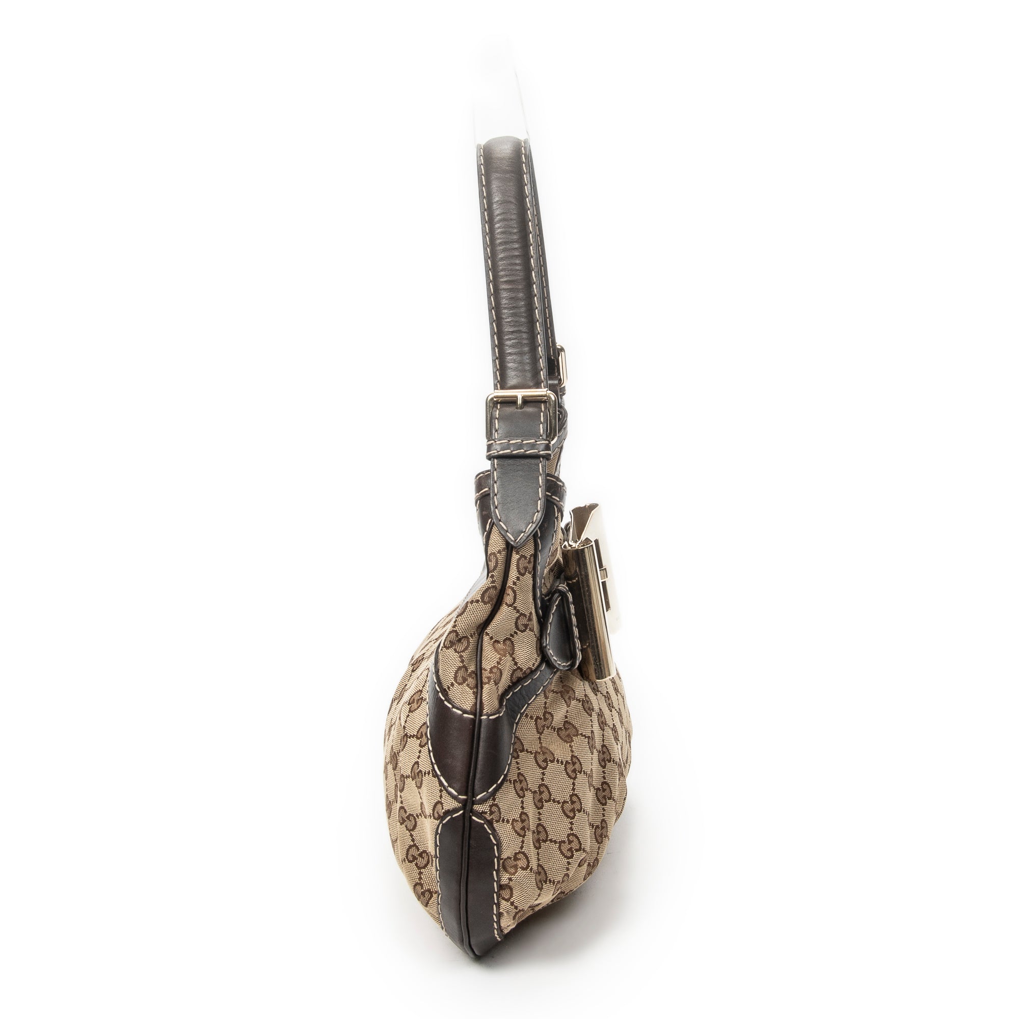 Shoulder Bag GG Queen Bow Hobo Beige Monogrammed Canvas
