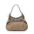 Shoulder Bag GG Queen Bow Hobo Beige Monogrammed Canvas