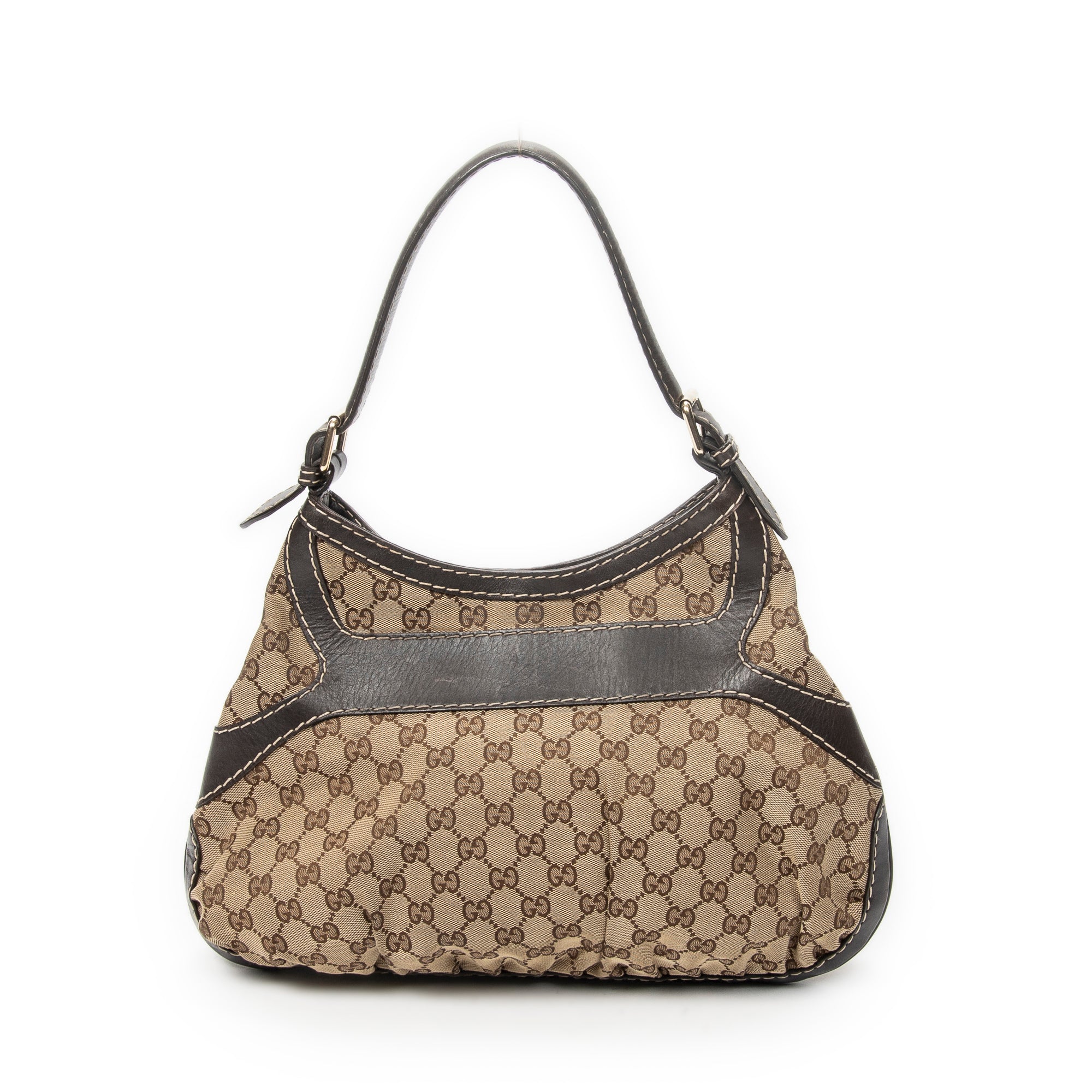 Shoulder Bag GG Queen Bow Hobo Beige Monogrammed Canvas