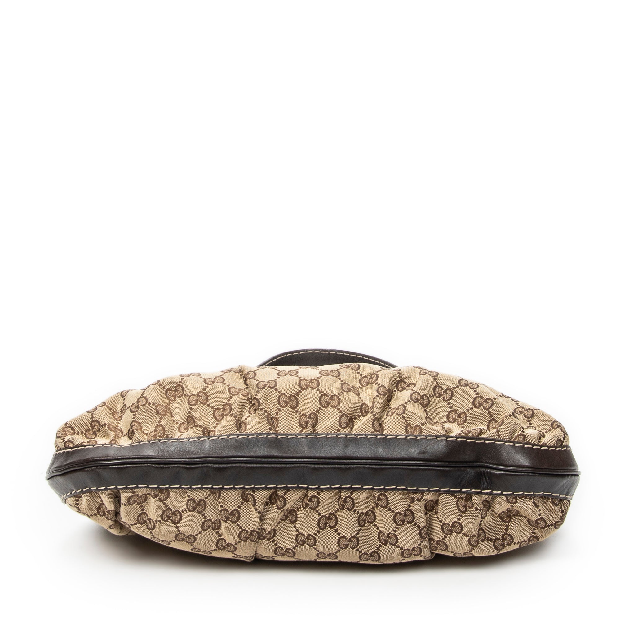 Shoulder Bag GG Queen Bow Hobo Beige Monogrammed Canvas
