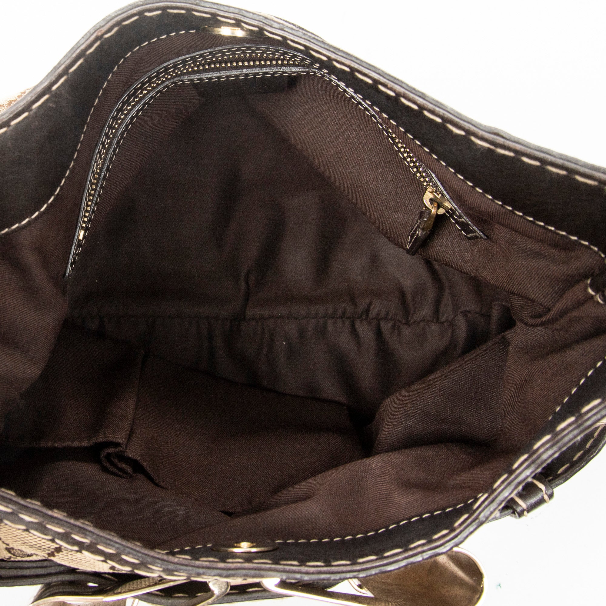 Shoulder Bag GG Queen Bow Hobo Beige Monogrammed Canvas