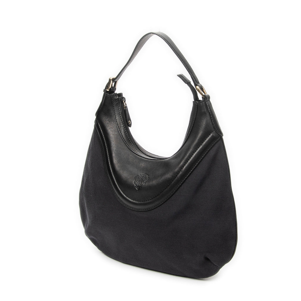 Shoulder Bag Hysteria Crest Hobo Black Canvas