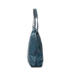 Shoulder Bag Anagram Shopper Tote Teal Blue Calfskin Leather