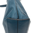 Shoulder Bag Anagram Shopper Tote Teal Blue Calfskin Leather