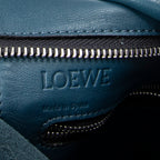 Shoulder Bag Anagram Shopper Tote Teal Blue Calfskin Leather