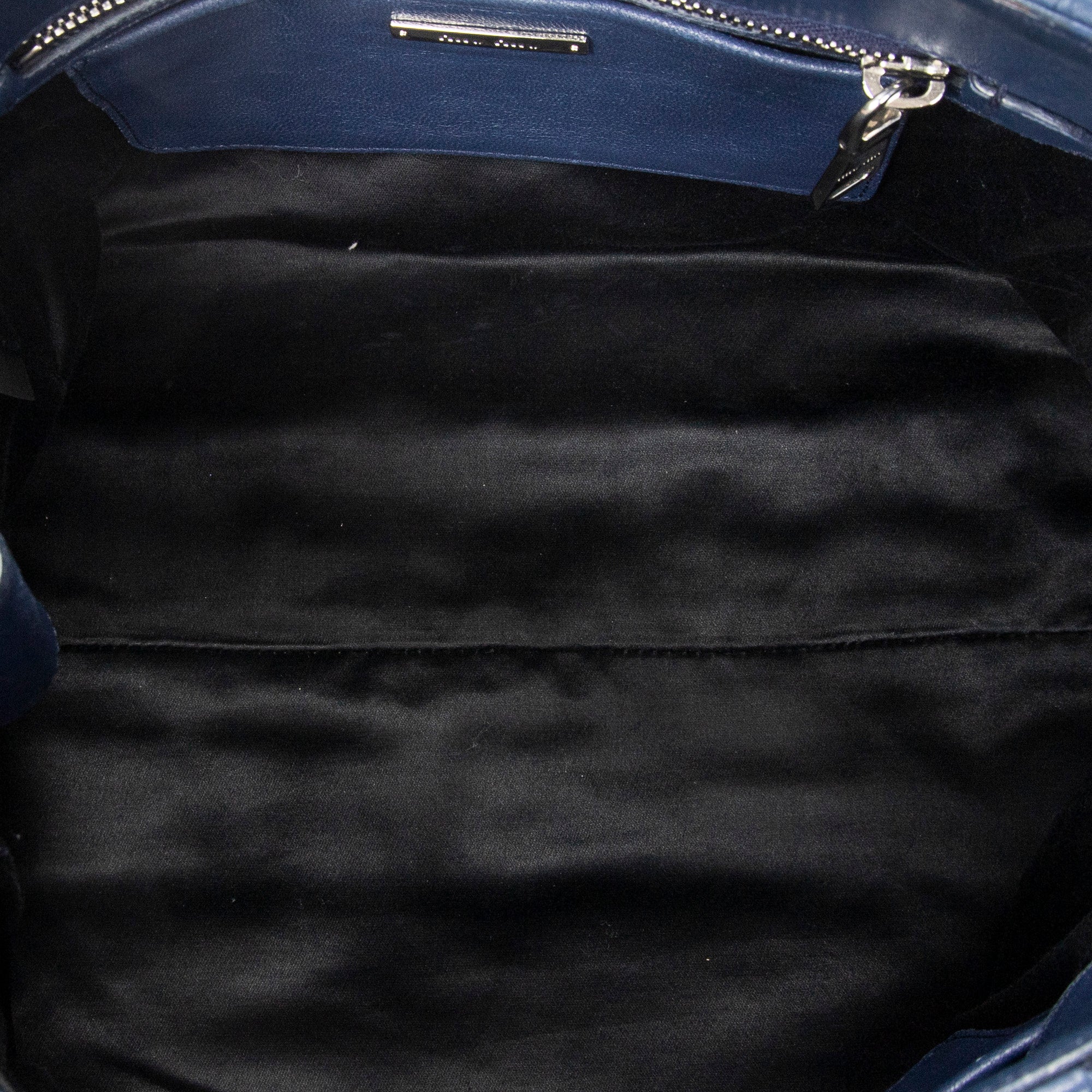 Handbag Square Crystal Tote Blue Nappa Matelasse Leather