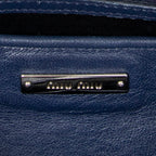 Handbag Square Crystal Tote Blue Nappa Matelasse Leather