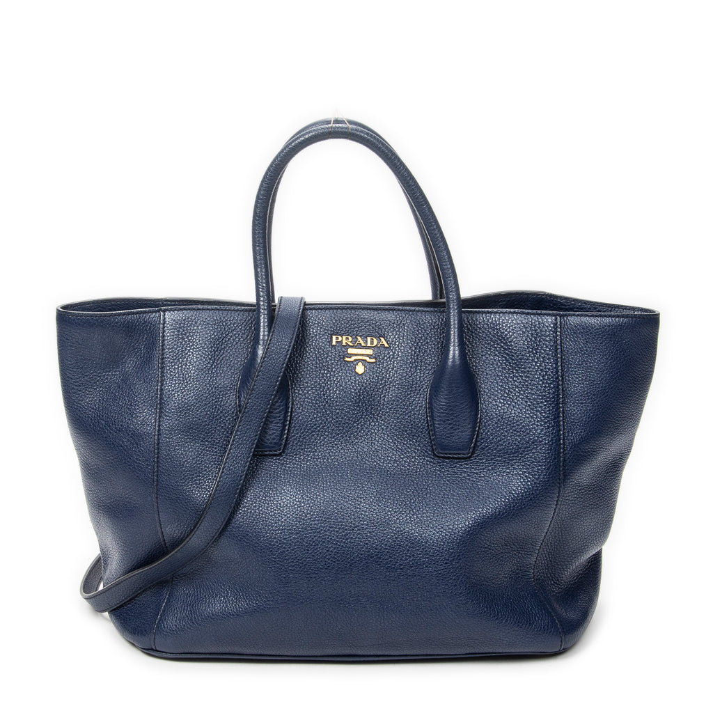 Handbag Horizontal Tote Royal Blue Vitello Daino Leather