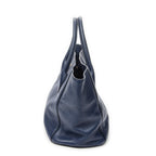 Handbag Horizontal Tote Royal Blue Vitello Daino Leather