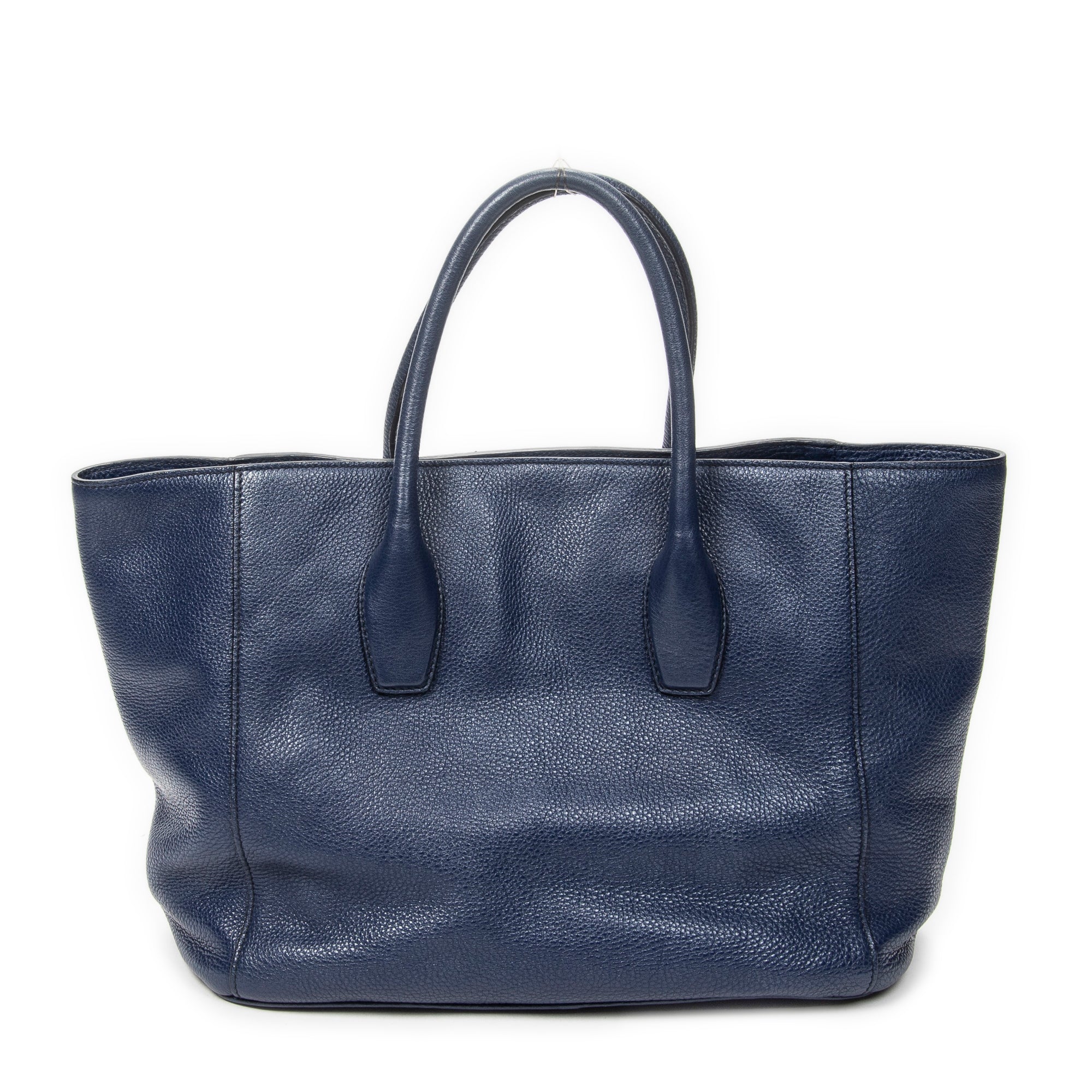 Handbag Horizontal Tote Royal Blue Vitello Daino Leather
