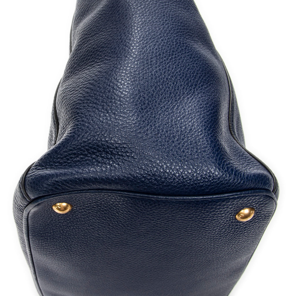 Handbag Horizontal Tote Royal Blue Vitello Daino Leather