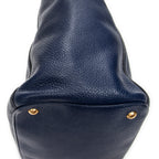 Handbag Horizontal Tote Royal Blue Vitello Daino Leather